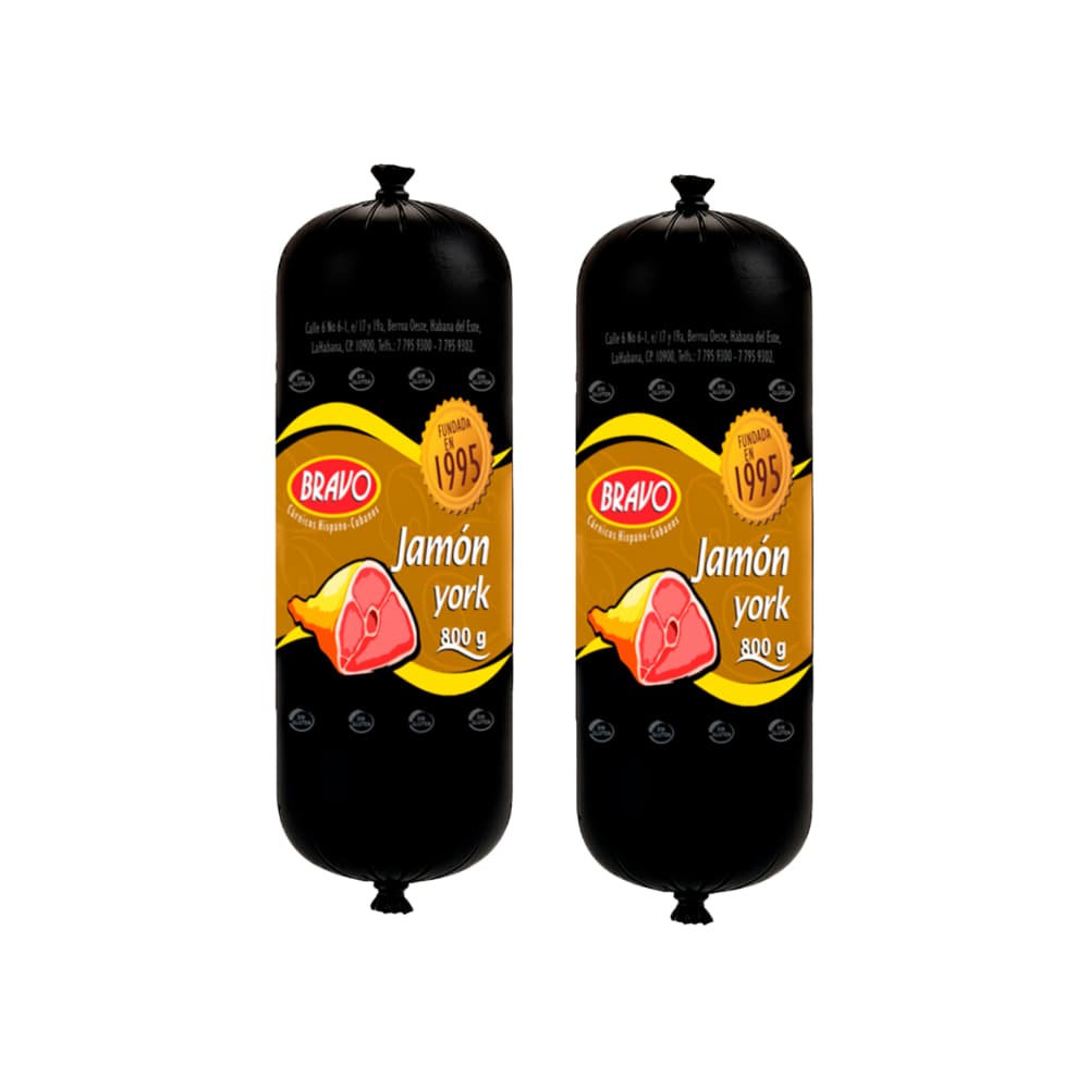 Jamón York Bravo (2 x 800 g / 1.76 lb) - Imagen 1