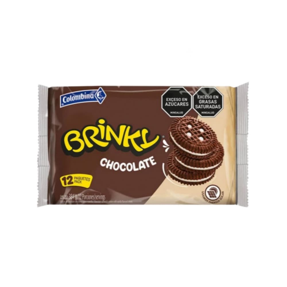 Galletas de chocolate con crema sabor a vainilla Brinky Colombina (300 g / 10.5 oz) - Imagen 1