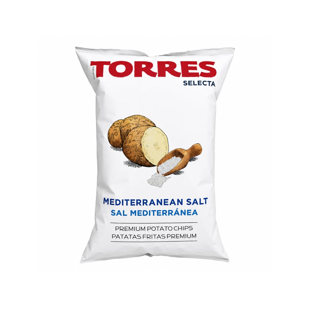 Patatas fritas premium con sal mediterránea Torres Selecta (150 g / 5.29 oz) - Imagen 1