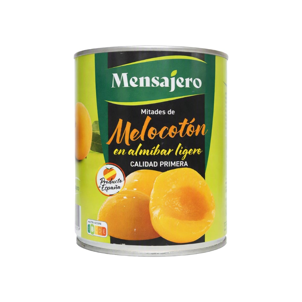 Mitades de melocotón en almíbar ligero Mensajero (840 g / 1.85 lb) - Imagen 1