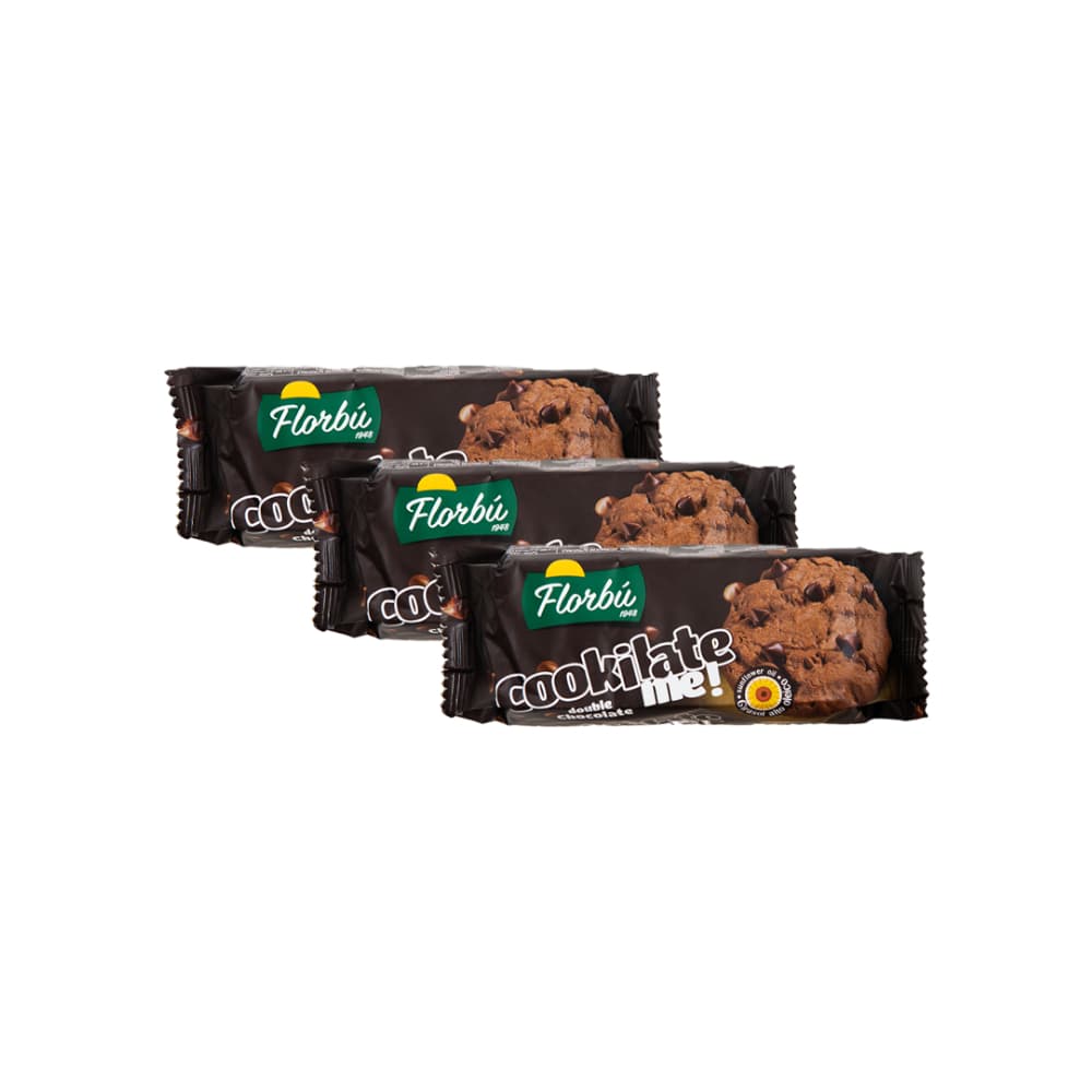 Galletas de cacao con chispas de chocolate Florbú (3 x 90 g / 3.17 oz) - Imagen 1