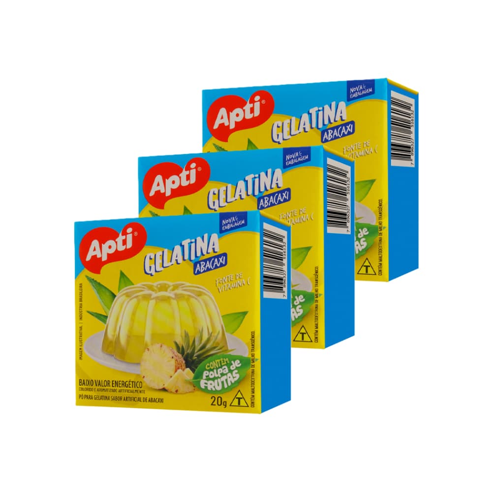 Gelatina sabor piña (3 x 20 g) - Imagen 1