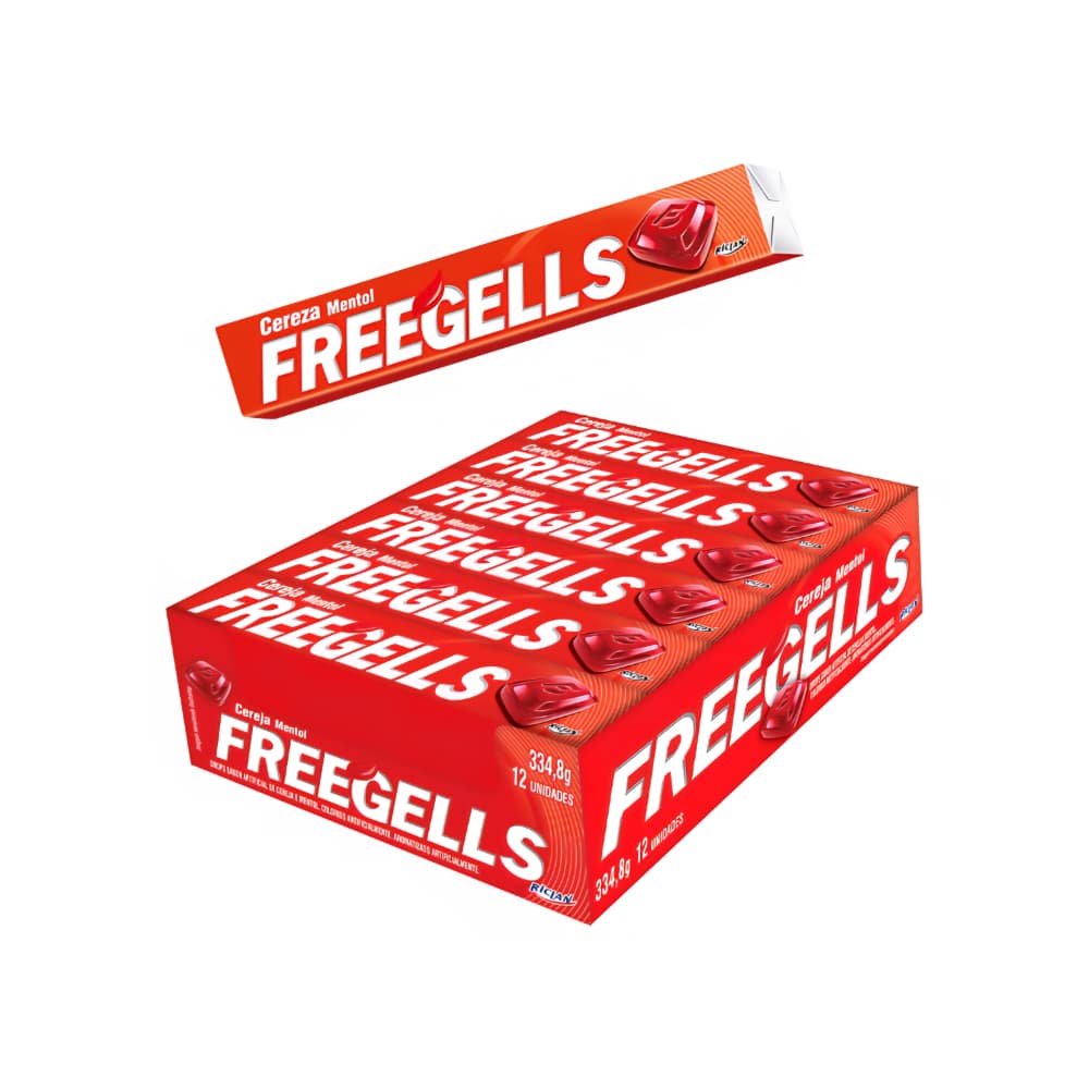 Caramelos duros sabor a cereza y mentol Freegells (334.8 g / 11.80 oz) - Imagen 1