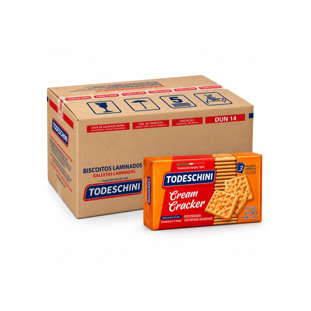 Galletas cream cracker Todeschini (20 x 360 g / 12.7 oz) - Imagen 1