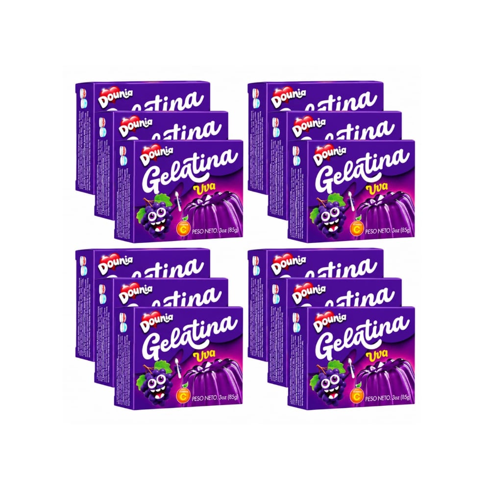 Gelatina con sabor a uva Dounia (12 x 85 g / 3 oz) - Imagen 1