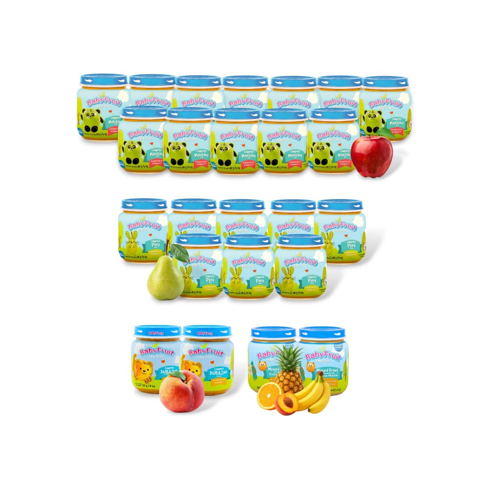 Compotas de manzana, pera, durazno y frutas mixtas Baby Fruit (24 x 113 g / 4 oz) - Imagen 1