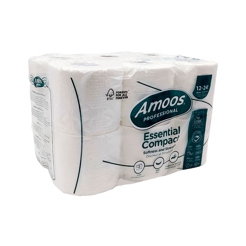 Papel higiénico de doble capa Amoos (12 U) - Imagen 1