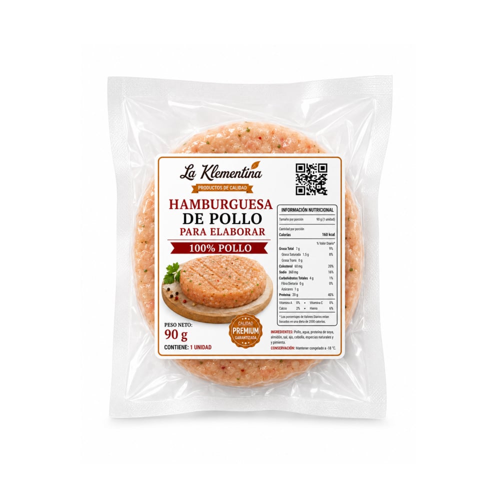 Hamburguesa de pollo La Klementina (90 g / 3.17 oz) - Imagen 1
