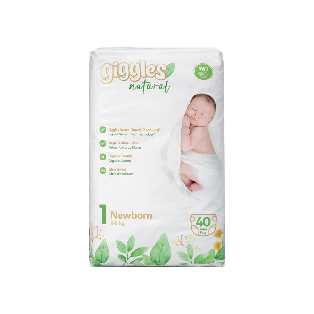 Pañales talla 1 newborn Giggles Natural (40 U) - Imagen 1