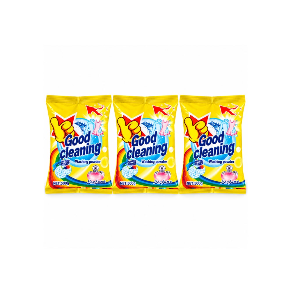 Detergente en polvo perfumado Good Cleaning (3 x 500 g / 1.1 lb) - Imagen 1