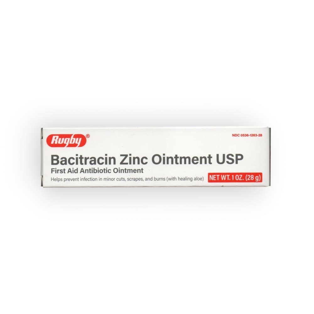 Ungüento antibiótico de bacitracina zinc Rugby (28 g / 1 oz) - Imagen 1