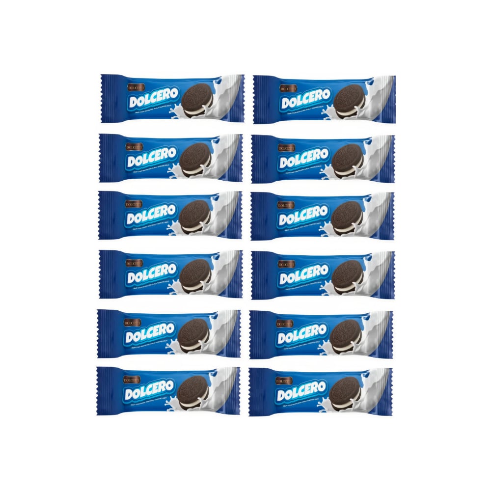 Galleta crujiente de cacao con crema de vainilla Dolcero Dolcetti (12 x 56 g / 1.97 oz) - Imagen 1
