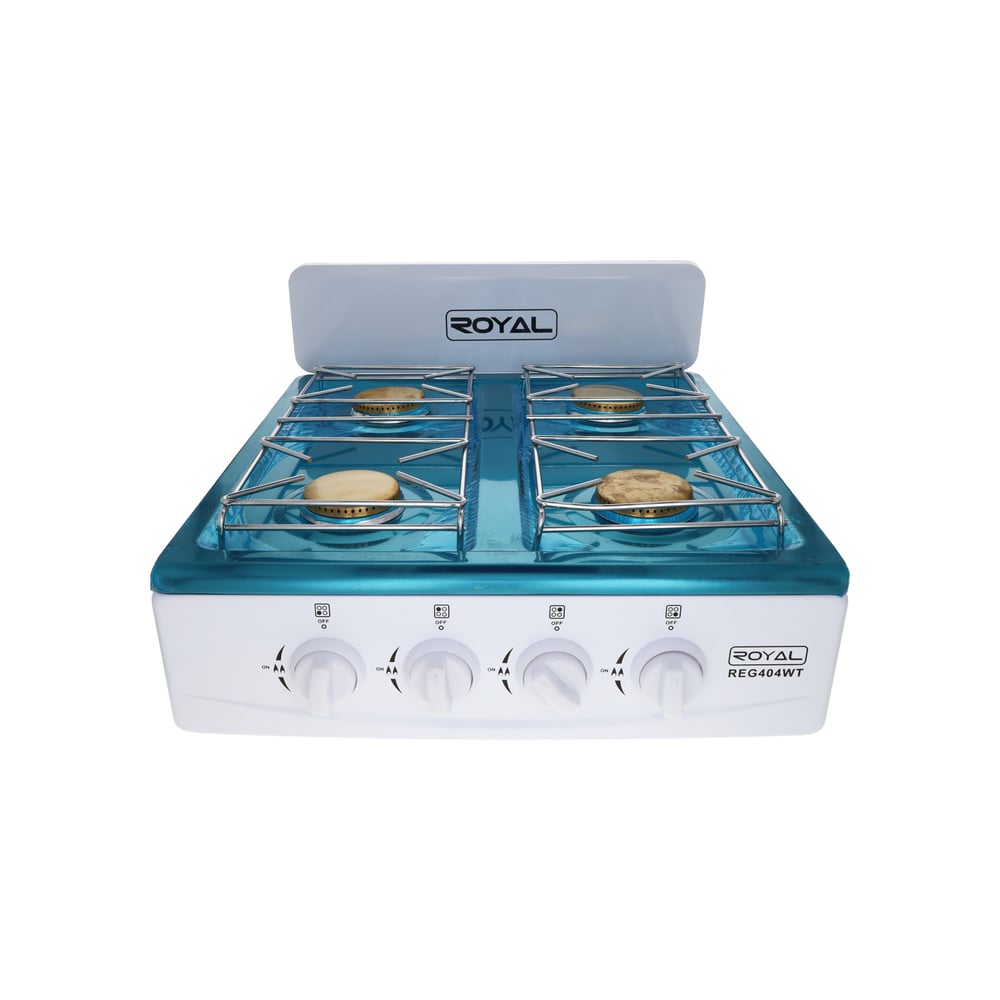 Cocina de mesa de gas de 4 hornillas blanca Royal REG404WT - Imagen 1