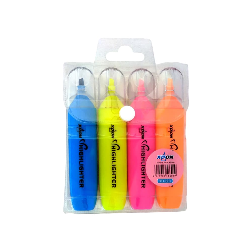 Estuche de resaltadores fluorescentes XDon (4 U) - Imagen 1