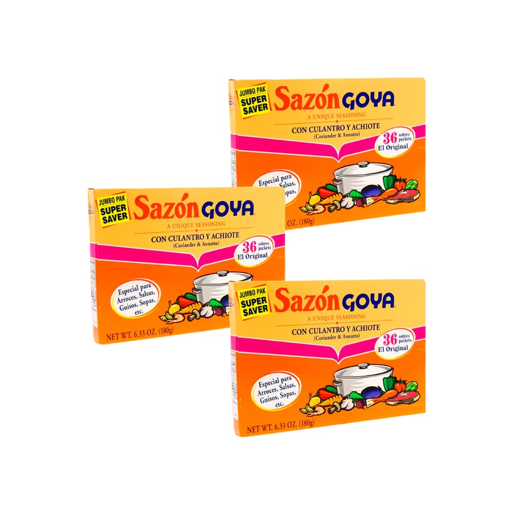 Sazón con culantro y achiote Goya (3 x 180 g / 6.34 oz) - Imagen 1