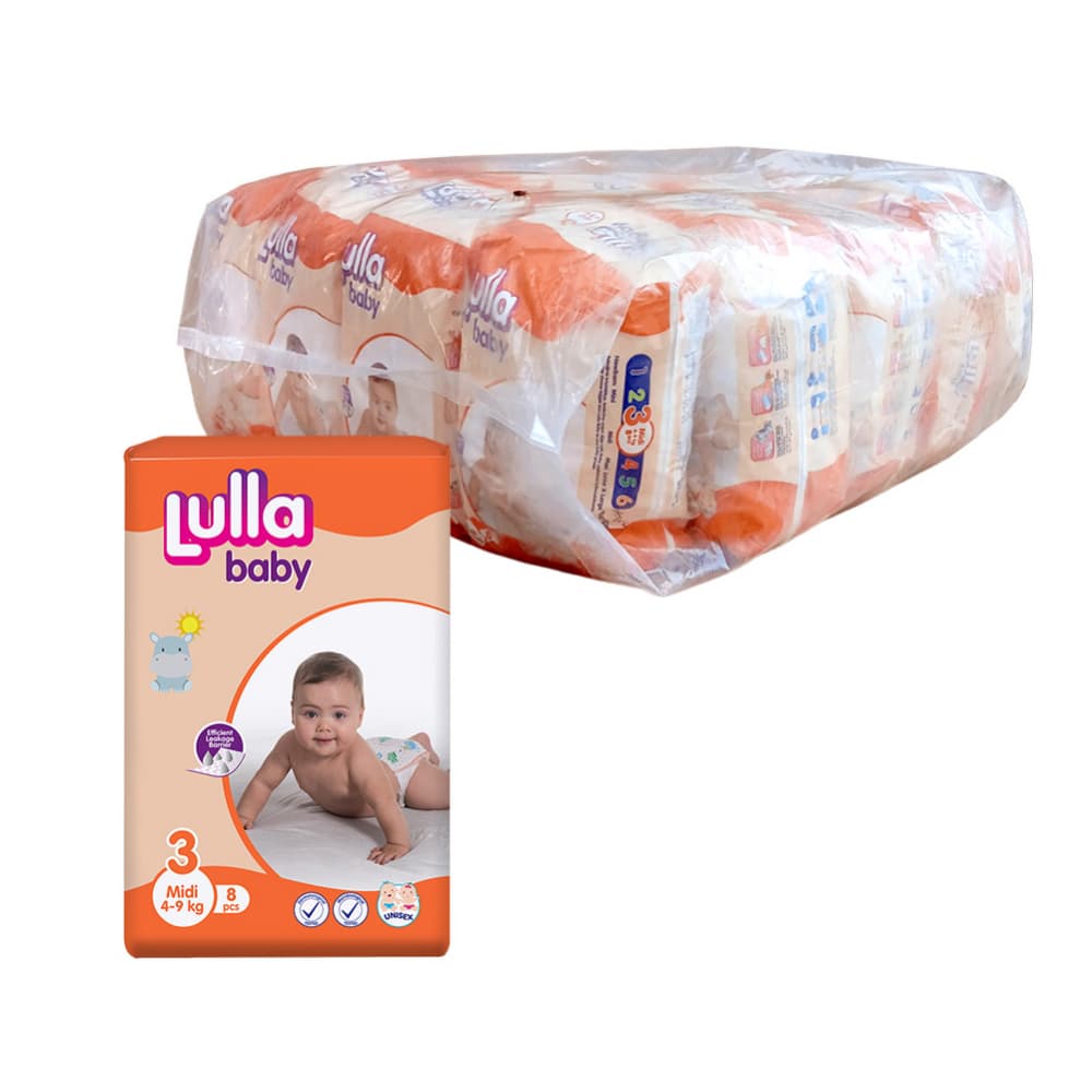 Pañales desechables - culeros - para bebé etapa 3 Midi Lulla Baby (20 x 8 U) - Imagen 1