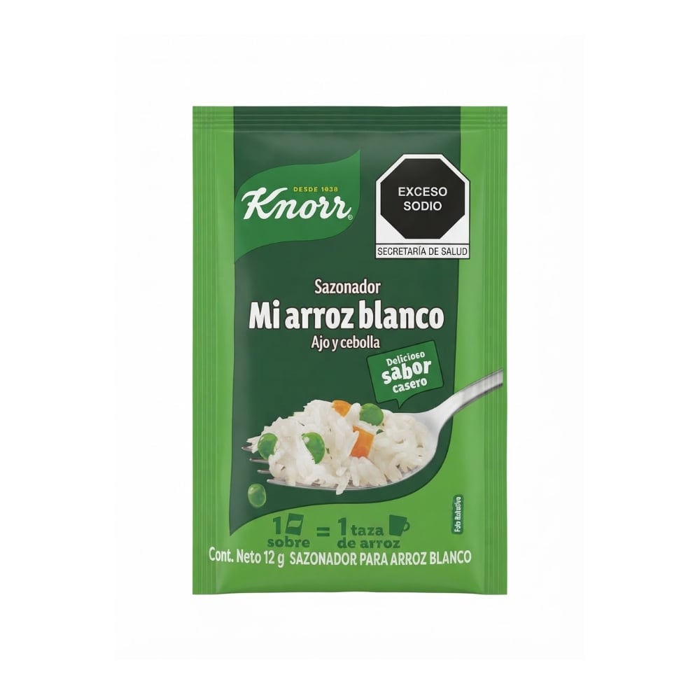Sazonador para arroz blanco con ajo y cebolla Knorr (12 g) - Imagen 1