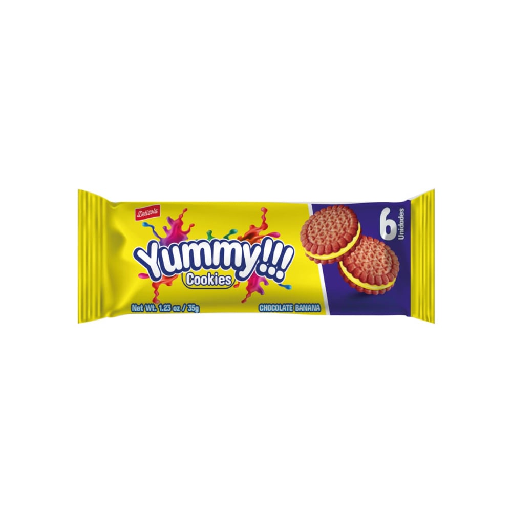 Galletas sándwich de choco rellenas de crema sabor a plátano Delizola (35 g / 1.23 oz) - Imagen 1