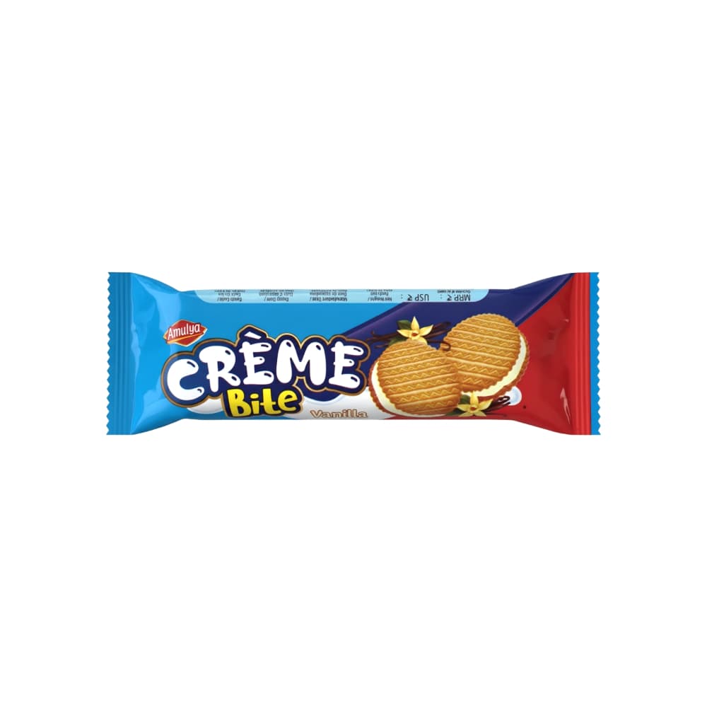 Galletas con crema sabor vainilla Crème Bite Amulya (34 g / 1.2 oz) - Imagen 1