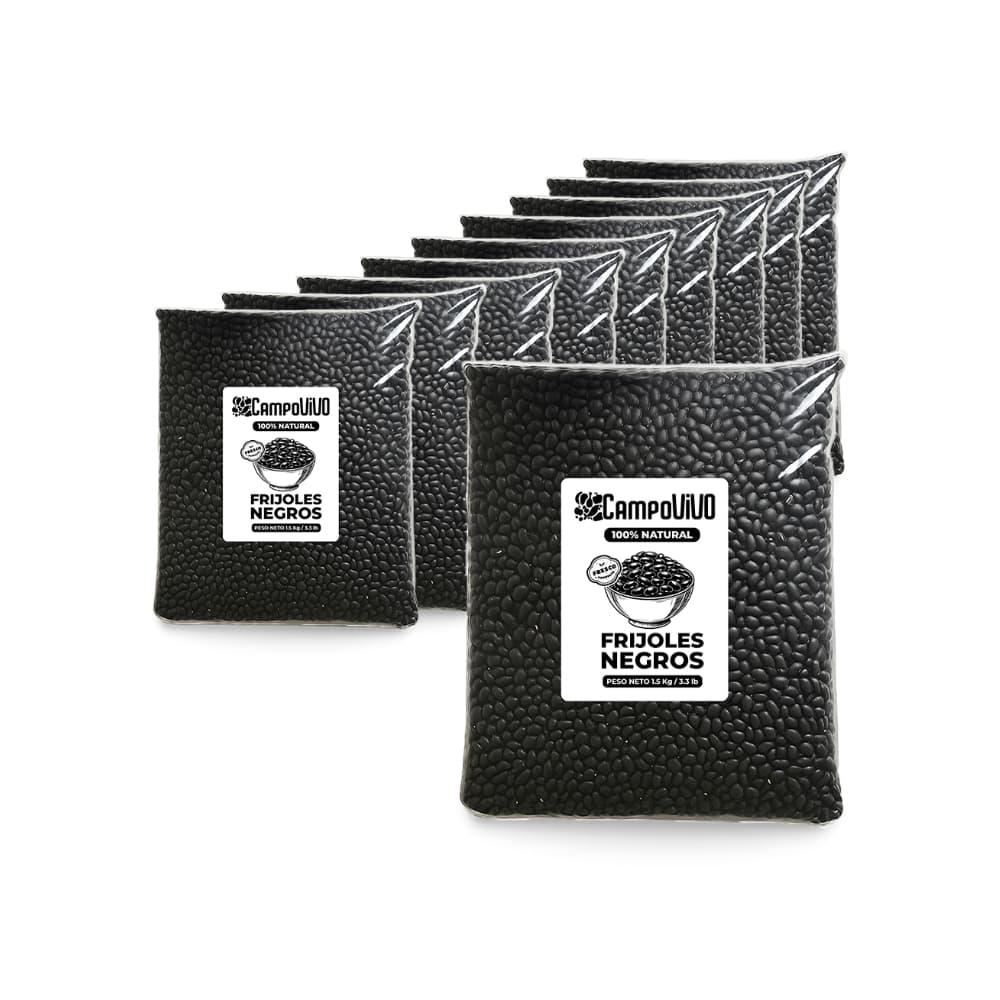 Frijoles negros Campo Vivo (10 x 1.5 kg / 3.3 lb) - Imagen 1