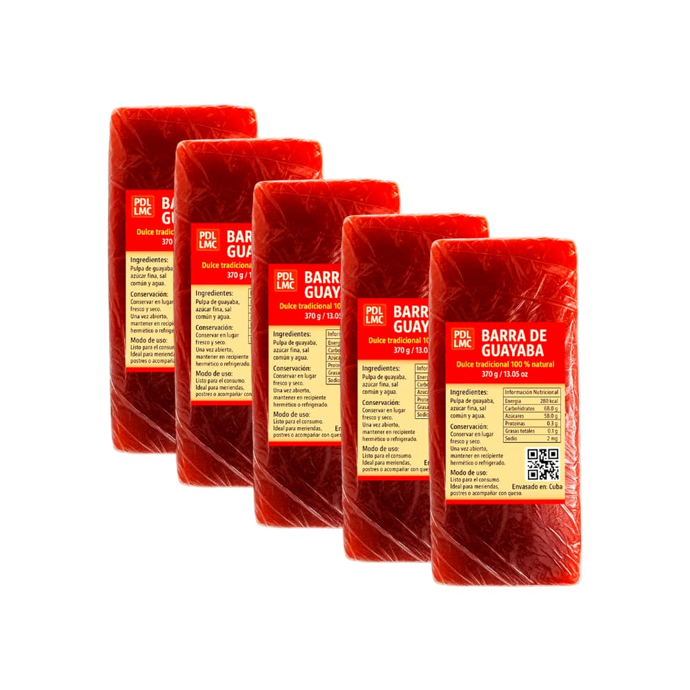 Barra de guayaba – dulce tradicional 100% natural (5 x 370 g / 13.05 oz) - Imagen 1