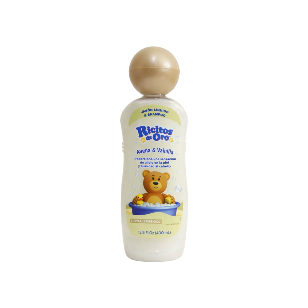 Jabón líquido y champú para bebé de avena y vainilla Ricitos de Oro (400 ml) - Imagen 1