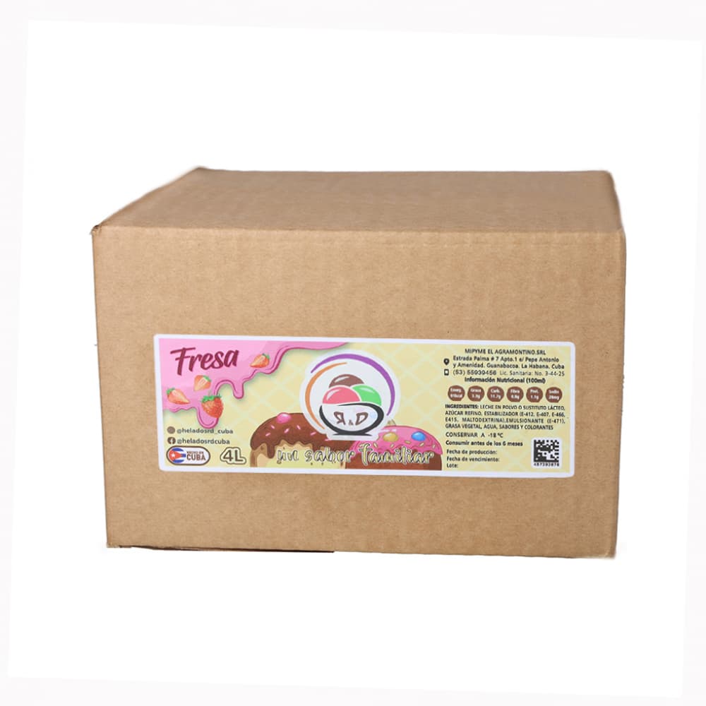 Helado sabor fresa R&D (4 L) - Imagen 1