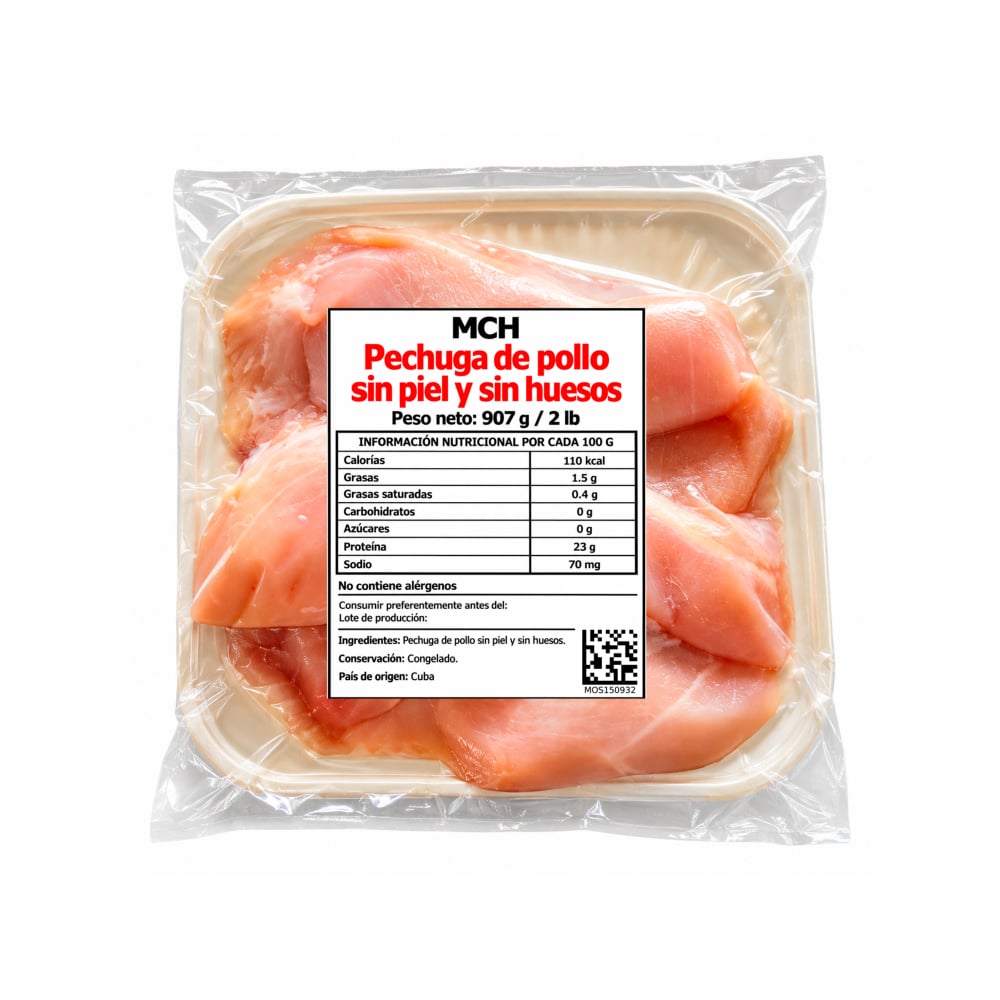 Pechuga de pollo sin piel y sin huesos MCH (907 g / 2 lb) - Imagen 1