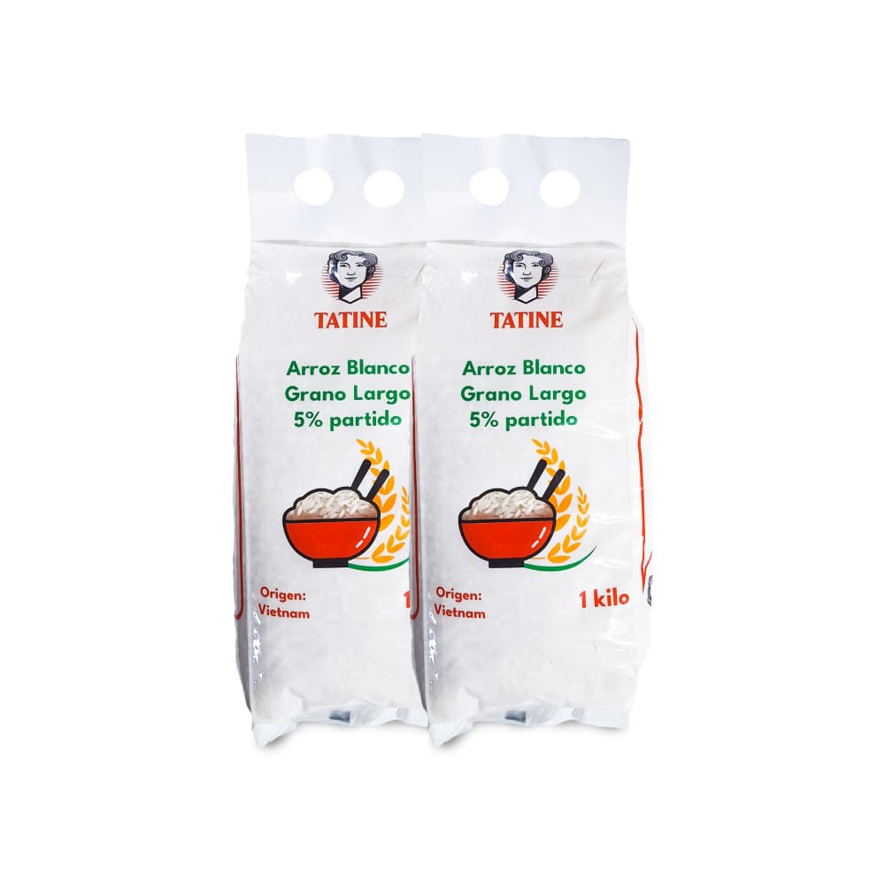 Arroz de grano largo Tatine (2 x 1 kg / 2.2 lb) - Imagen 1