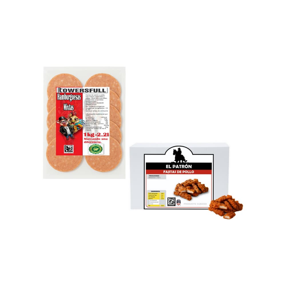 Hamburguesas mixtas de cerdo y pollo + Fajitas de pollo - Imagen 1