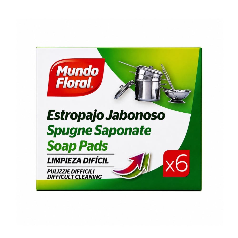Estropajo jabonoso Mundo floral (6 U) - Imagen 1
