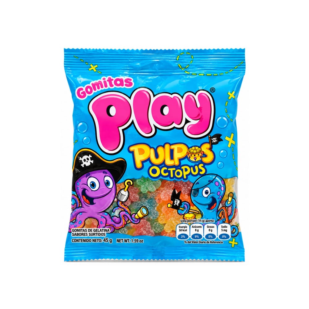 Gomitas de gelatina con forma de pulpo Play (45 g / 1.59 oz) - Imagen 1