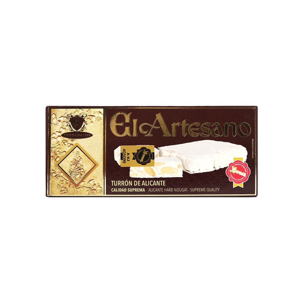 Turrón de Alicante calidad suprema El Artesano (200 g / 7 oz) - Imagen 1