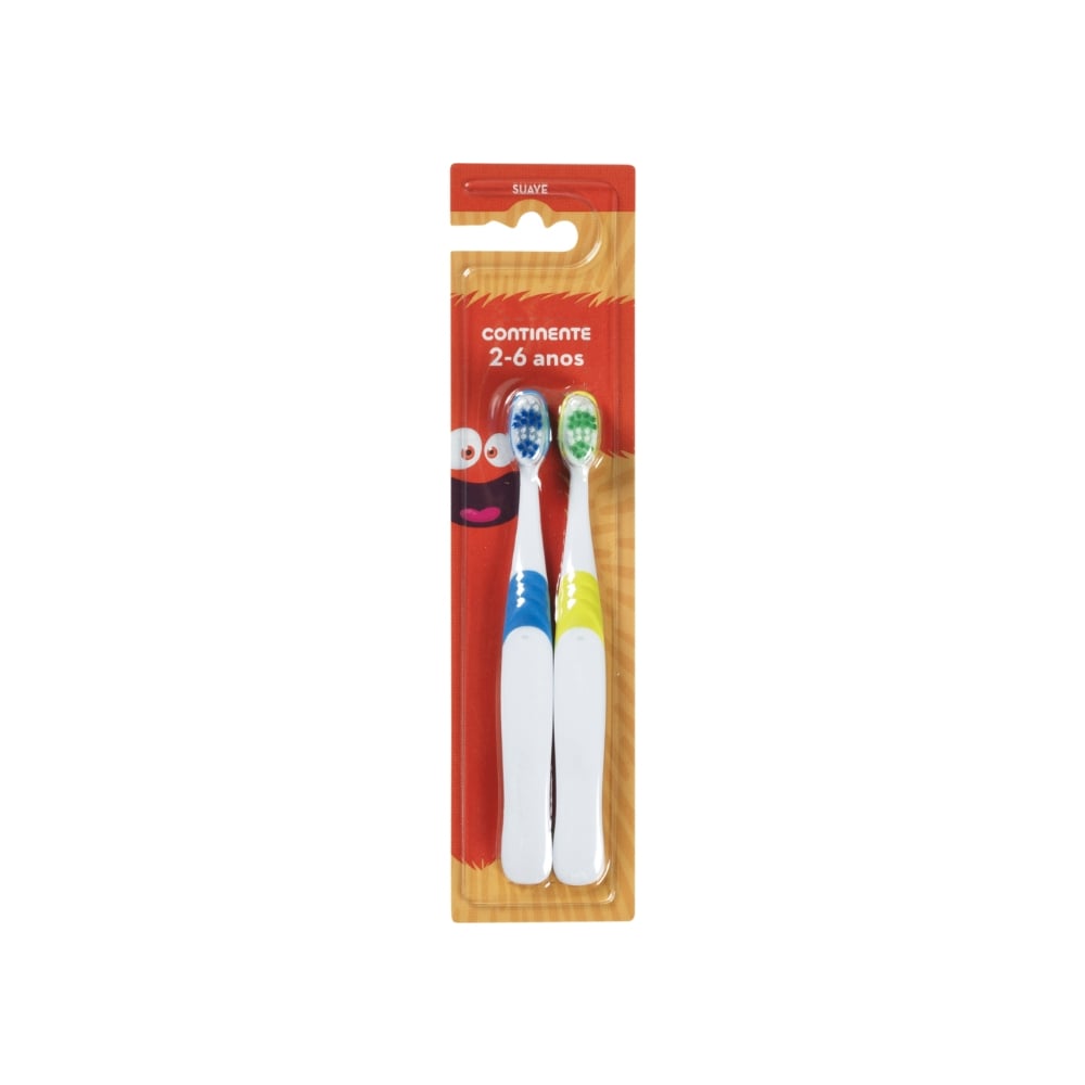 Cepillo de dientes suave infantil 2-6 años Continente (2 U) - Imagen 1