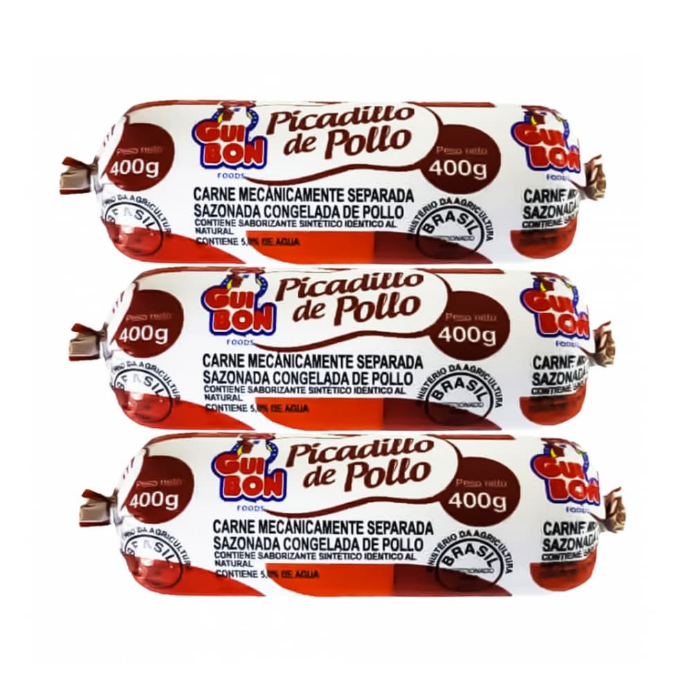 Carne mecánicamente separada de pollo GuiBon -picadillo- (3 x 400 g / 14.1 oz) - Imagen 1