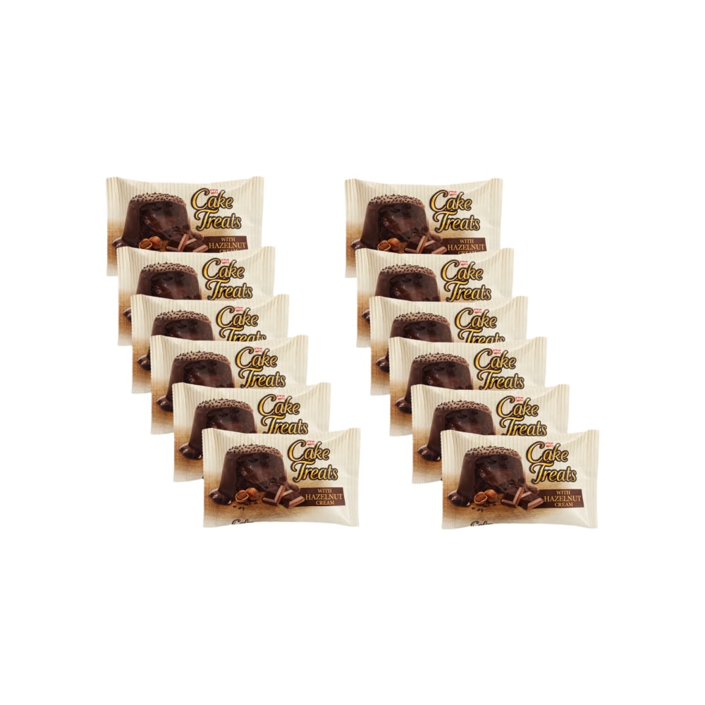 Pastel de chocolate con leche, relleno de crema de avellanas y cobertura de gránulos de cacao Cake Treats Bifa (12 x 50 g / 1.76 oz) - Imagen 1