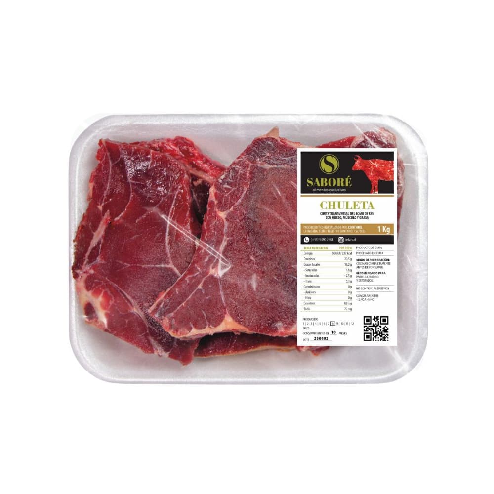 Chuleta de res con huesos Saboré (1 kg / 2.2 lb) - Imagen 1