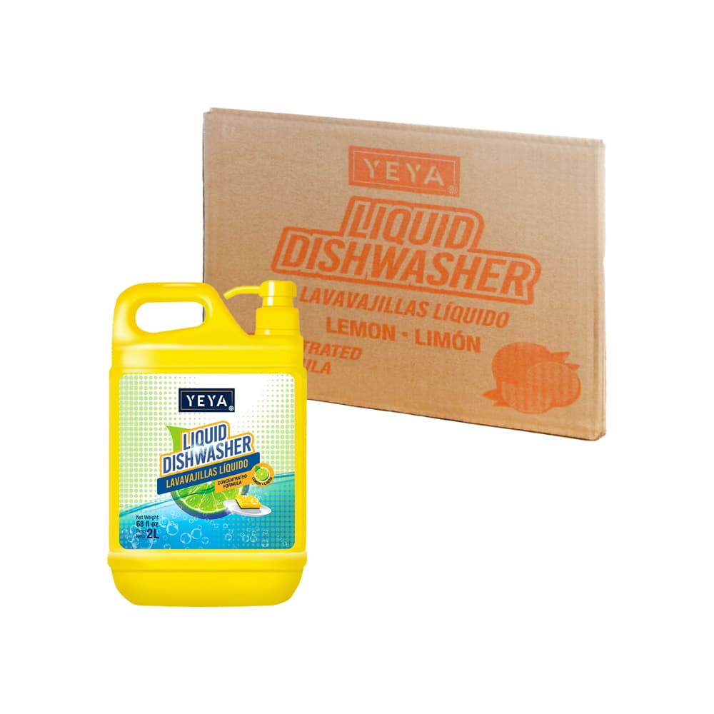Lavavajillas líquido con aroma a limón fórmula concentrada Yeya (6 X 2 L) - Imagen 1