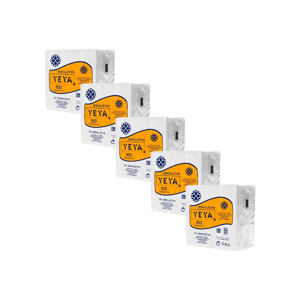 Servilletas Yeya (5 x 100 U) - Imagen 1
