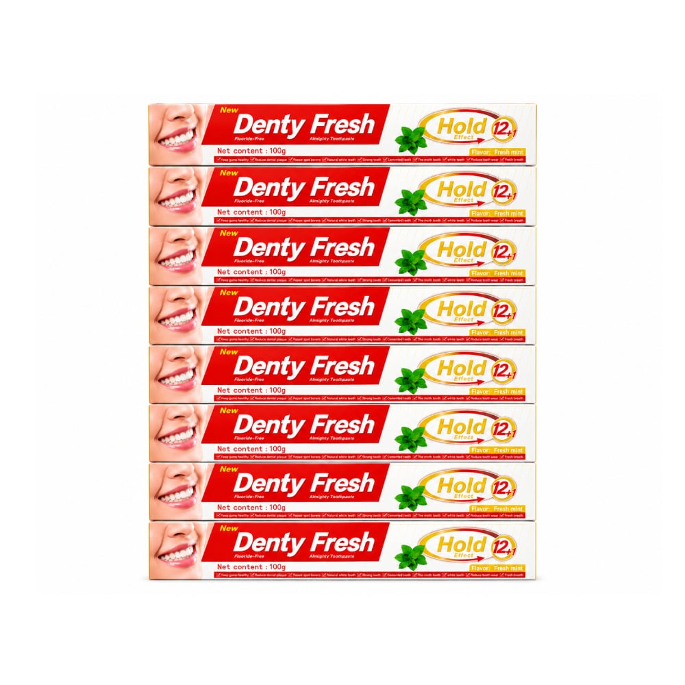 Pasta dental mentolada Denty Fresh (8 x 100 g / 3.5 oz) - Imagen 1