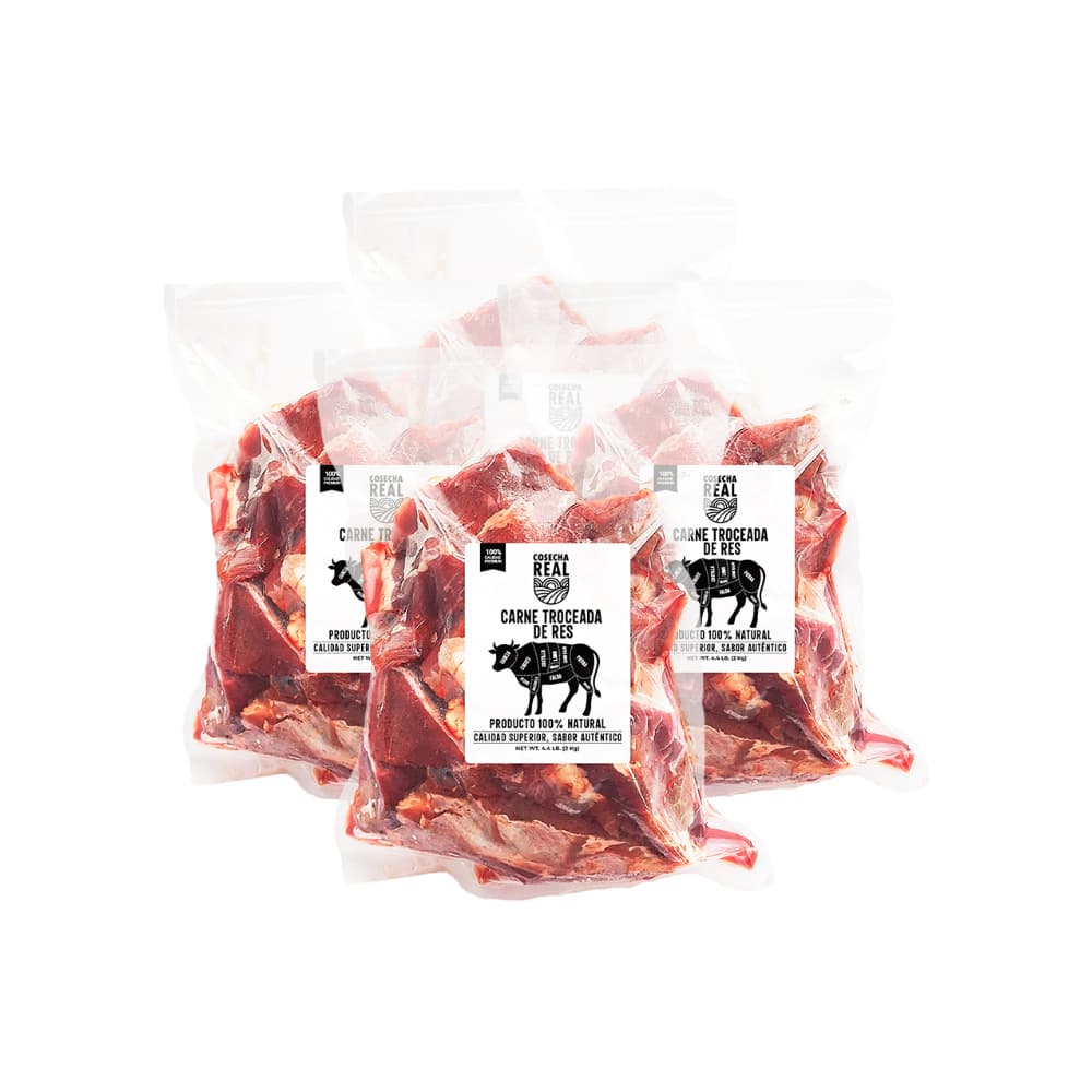 Carne troceada de res Cosecha Real (4 x 2 kg / 4.4 lb) - Imagen 1