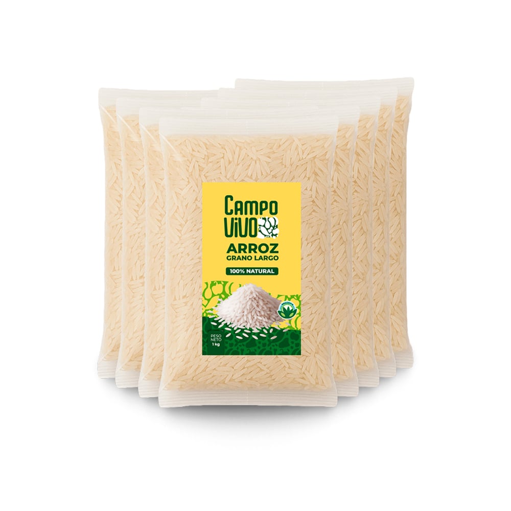 Arroz de grano largo Campo Vivo (8 x 1 kg / 2.2 lb) - Imagen 1