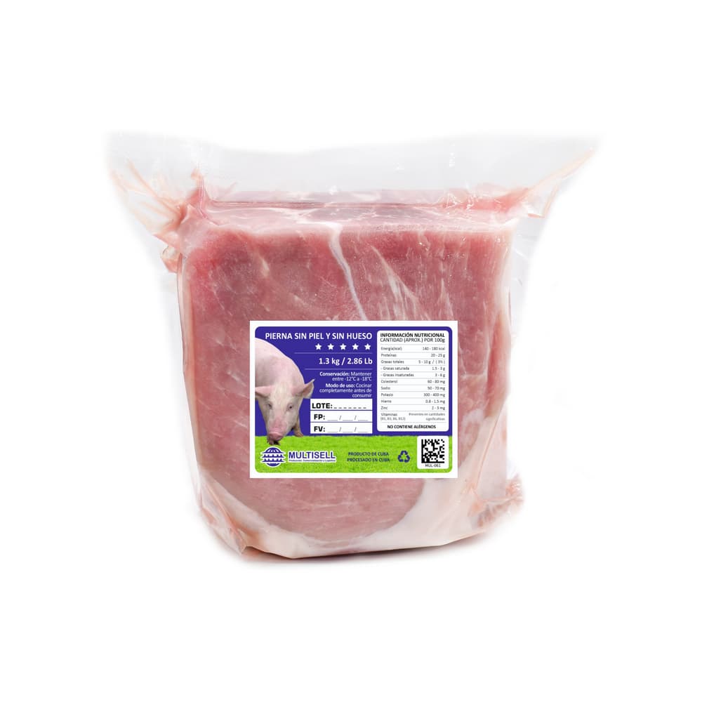 Pierna de cerdo sin piel y sin hueso Multisell (1.3 kg / 2.86 lb) - Imagen 1