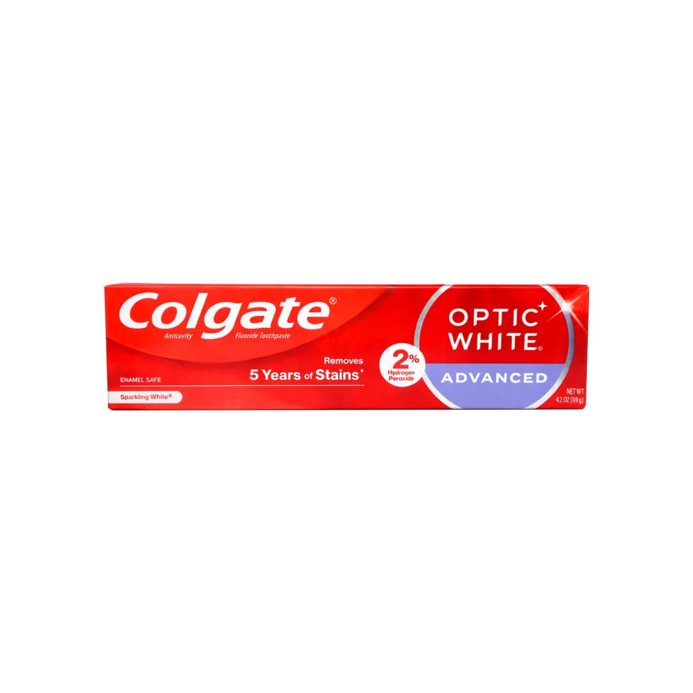 Pasta dental con flúor Optic White Advanced Colgate (119 g / 4.2 oz) - Imagen 1
