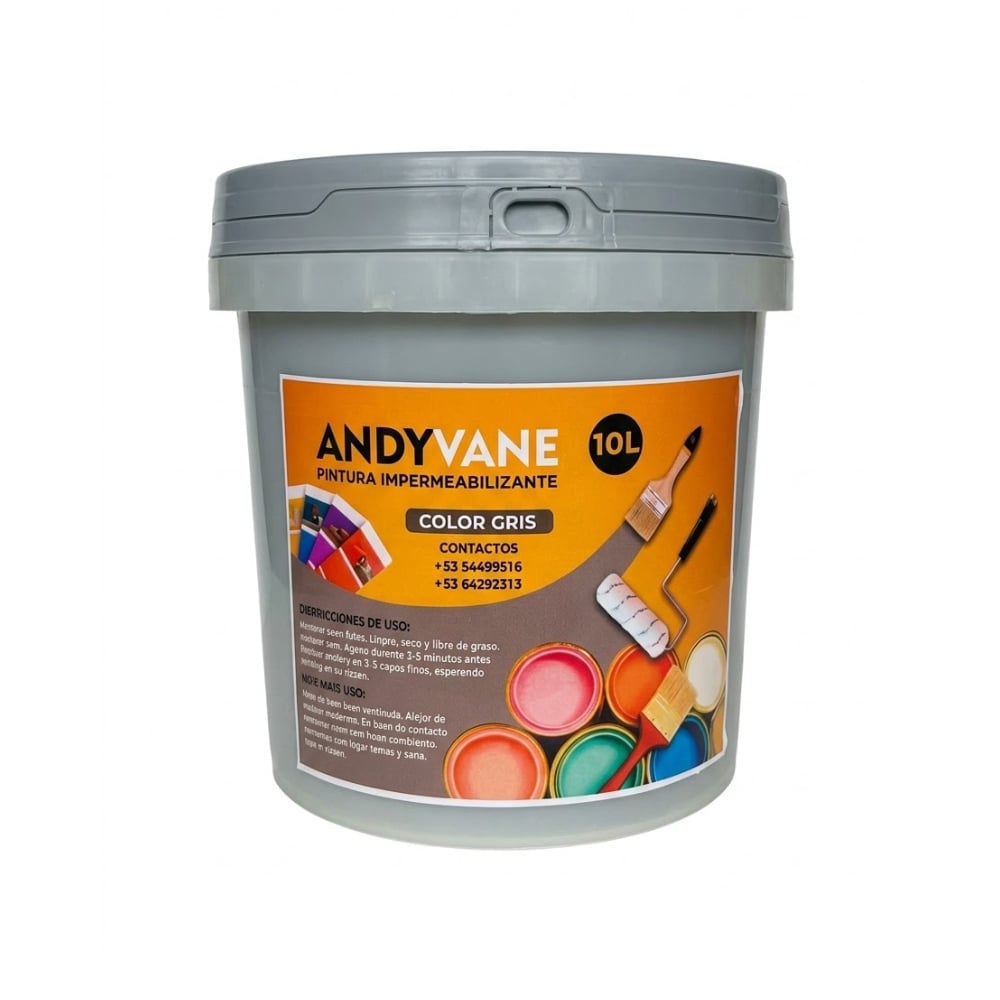 Pintura impermeabilizante color gris Andyvane (10 L) - Imagen 1
