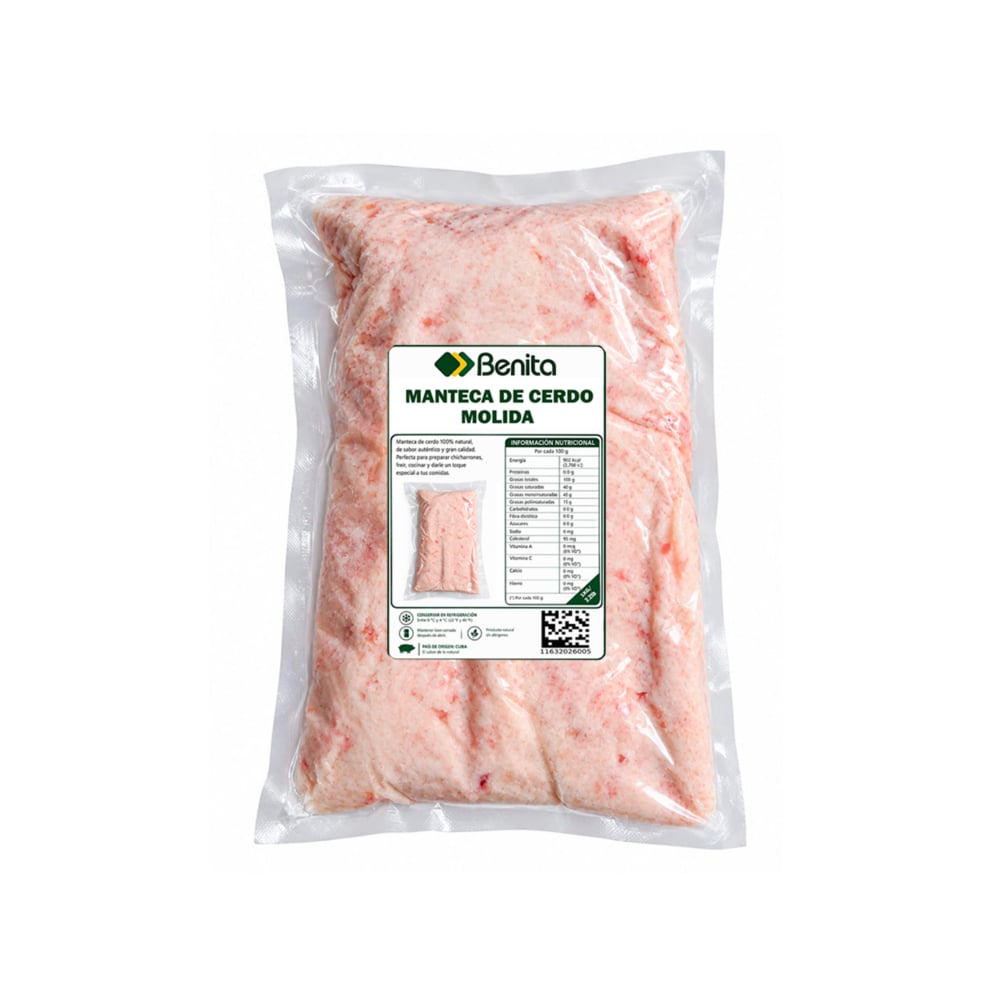 Manteca de cerdo molida Benita (1 kg / 2.2 lb) - Imagen 1
