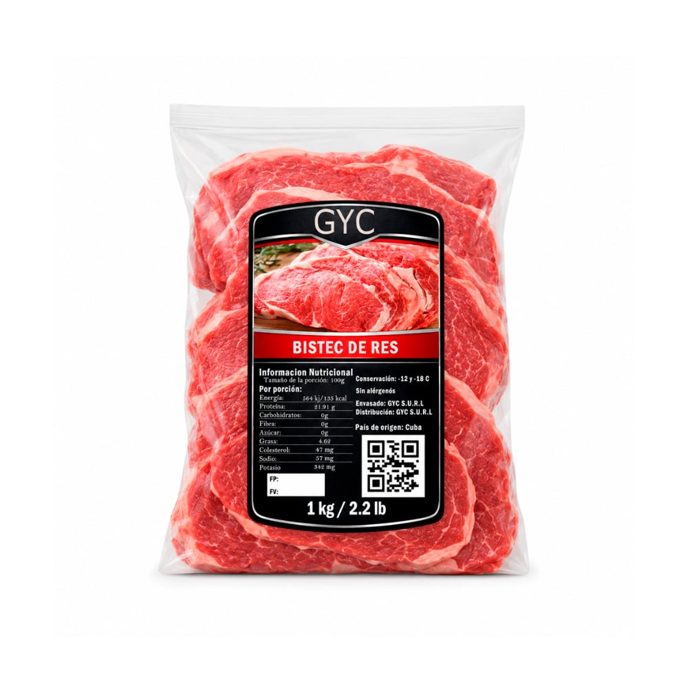Bistec de res GYC (1 kg / 2.2 lb) - Imagen 1
