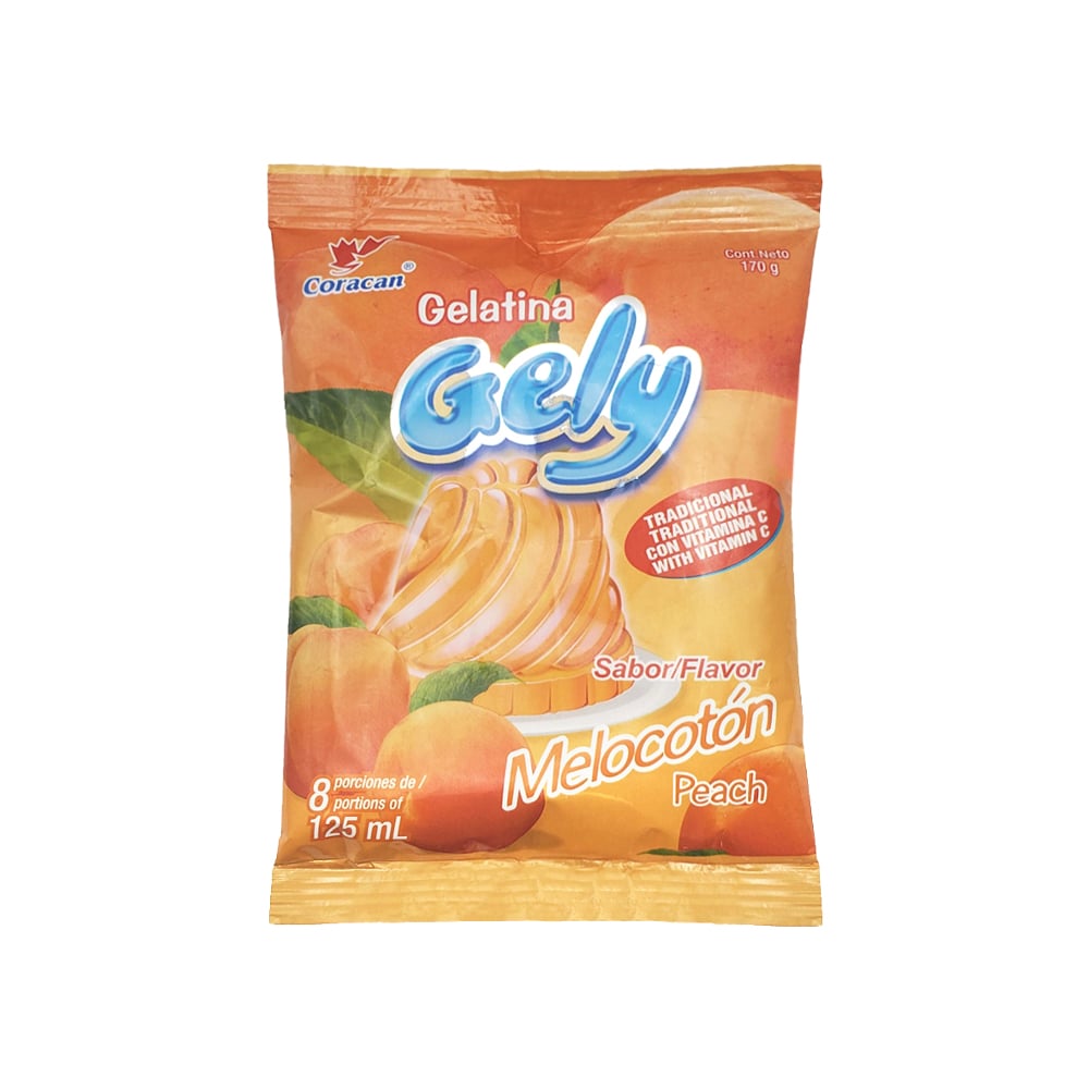 Gelatina sabor melocotón Gely (170 g / 5.9 oz) - Imagen 1