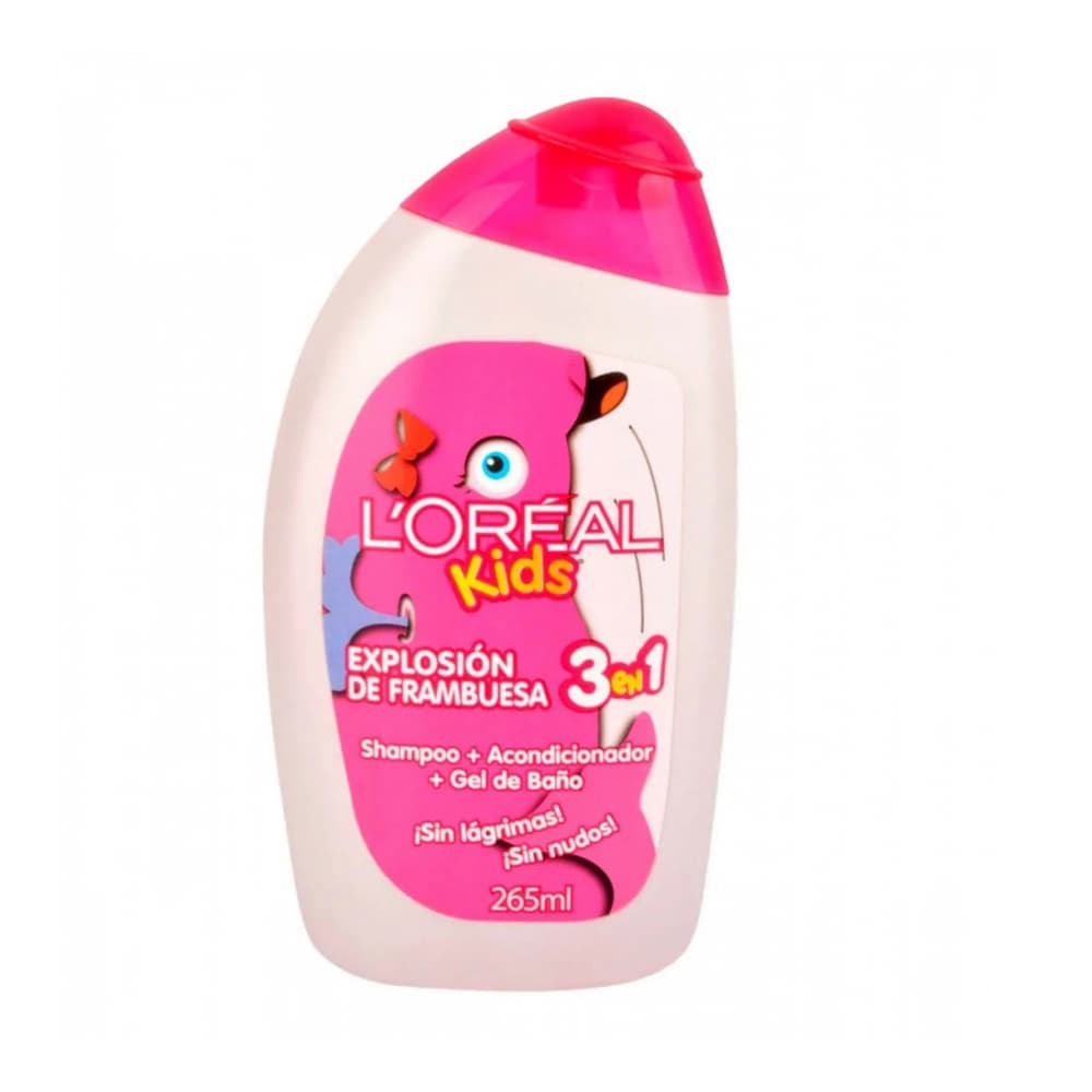 Champú acondicionador gel de baño infantil de explosión de frambuesa L'Oréal Kids (265 ml) - Imagen 1