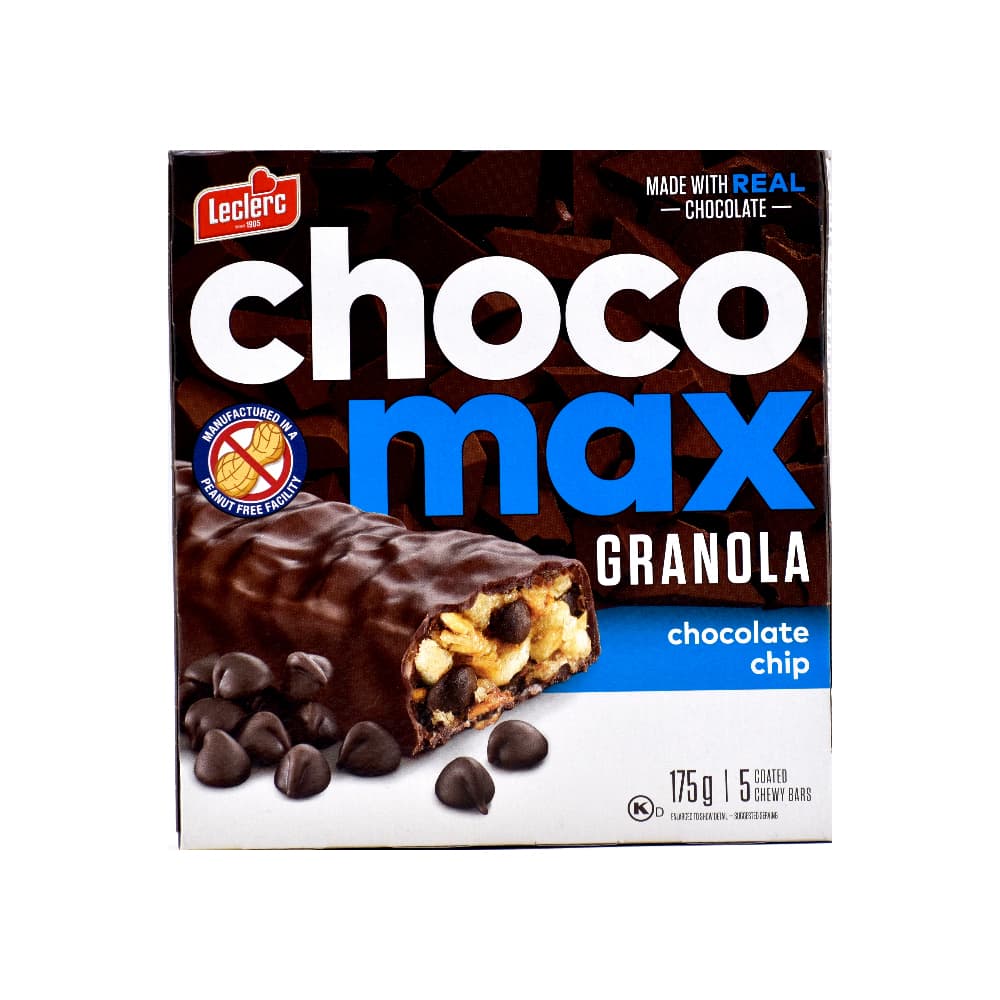 Barras de chocolate rellenas de granola y chispas de chocolate Chocomax Leclerc (175 g / 6.17 oz) - Imagen 1